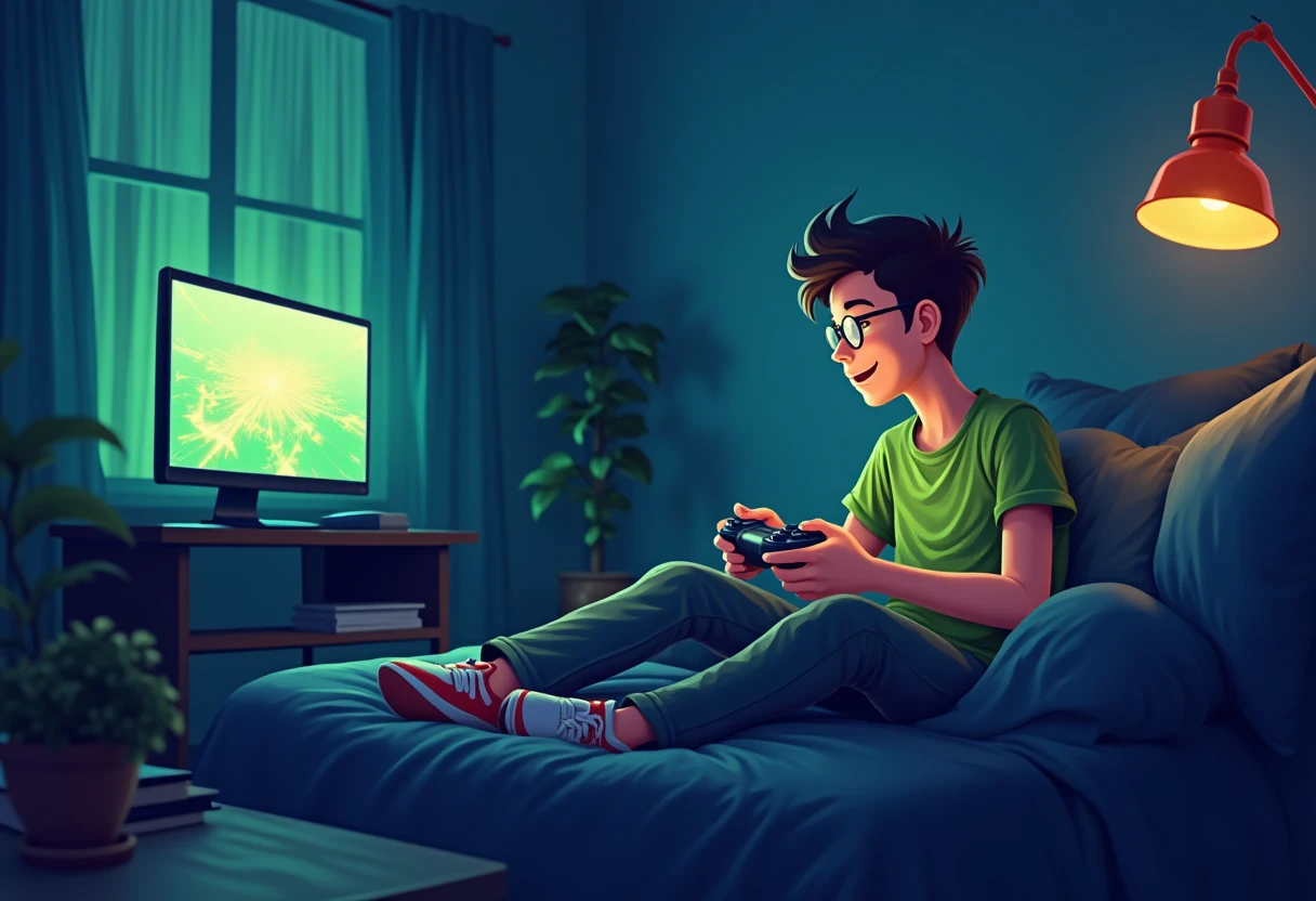 Joven jugando Fortnite