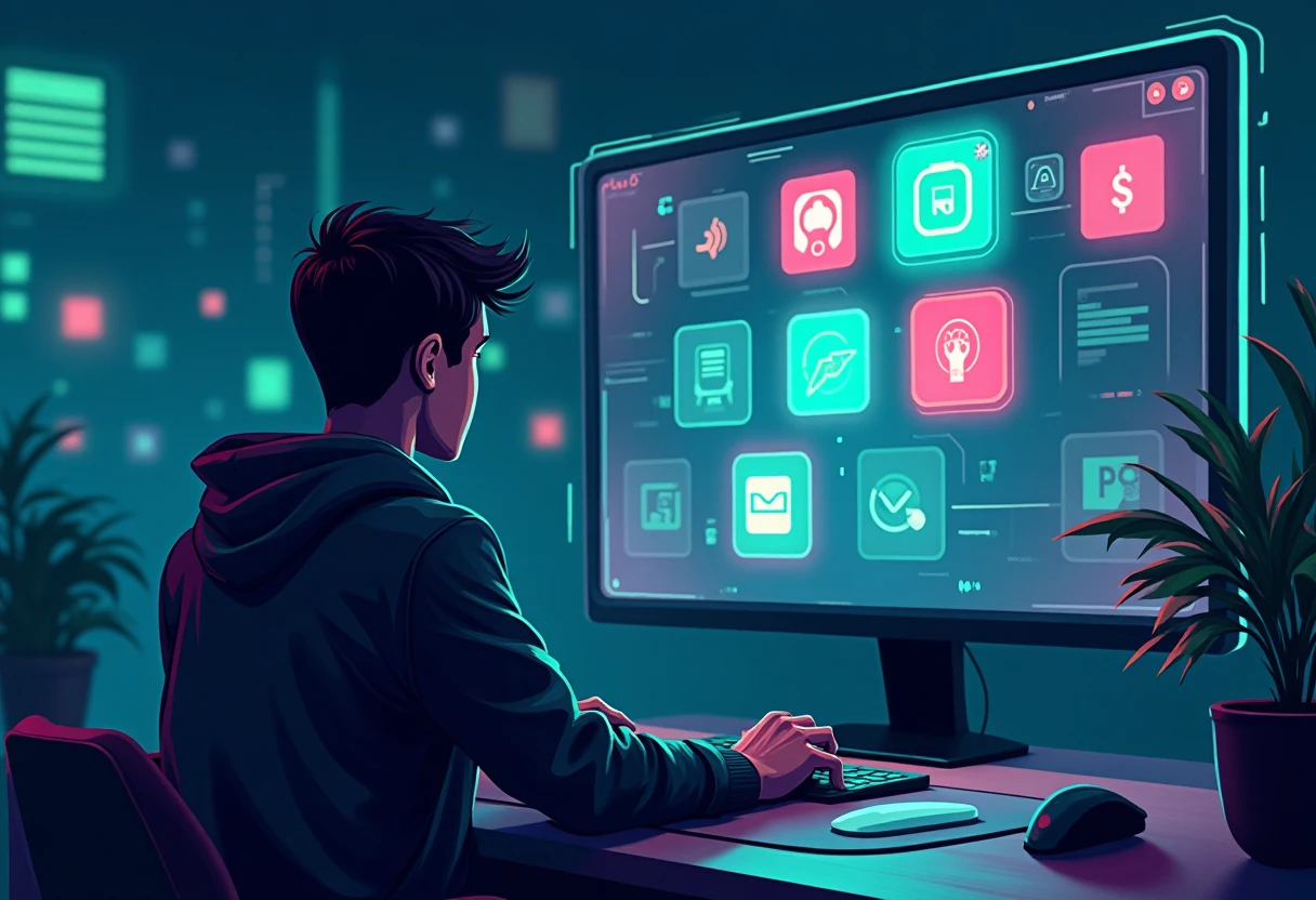 Gamer exploring Roblox companion apps