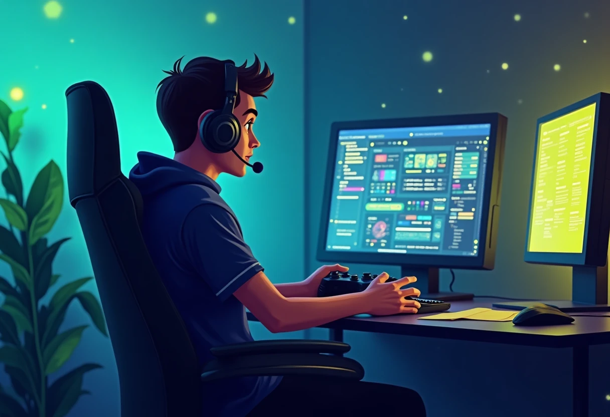 Gamer explorando apps de Roblox